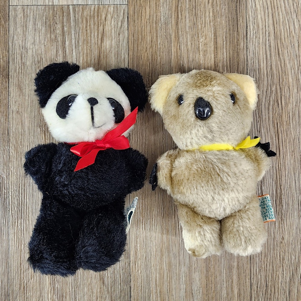 Vintage 1978 Dakin Panda and Koala Plush‎ Stuffed Animal Set 6 Inch Retro Toys